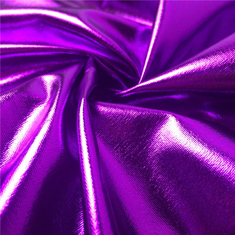 LIGUOTAI new trends 170gsm 4 way stretch foil knitted glitter laser holographic metallic fabric