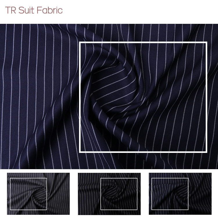 Stocklot Soft Jacquard Tr Suiting Fabric High Quality Luxurious Elegant for Business Mens Garments Woven Rolls YARN DYED 320gsm