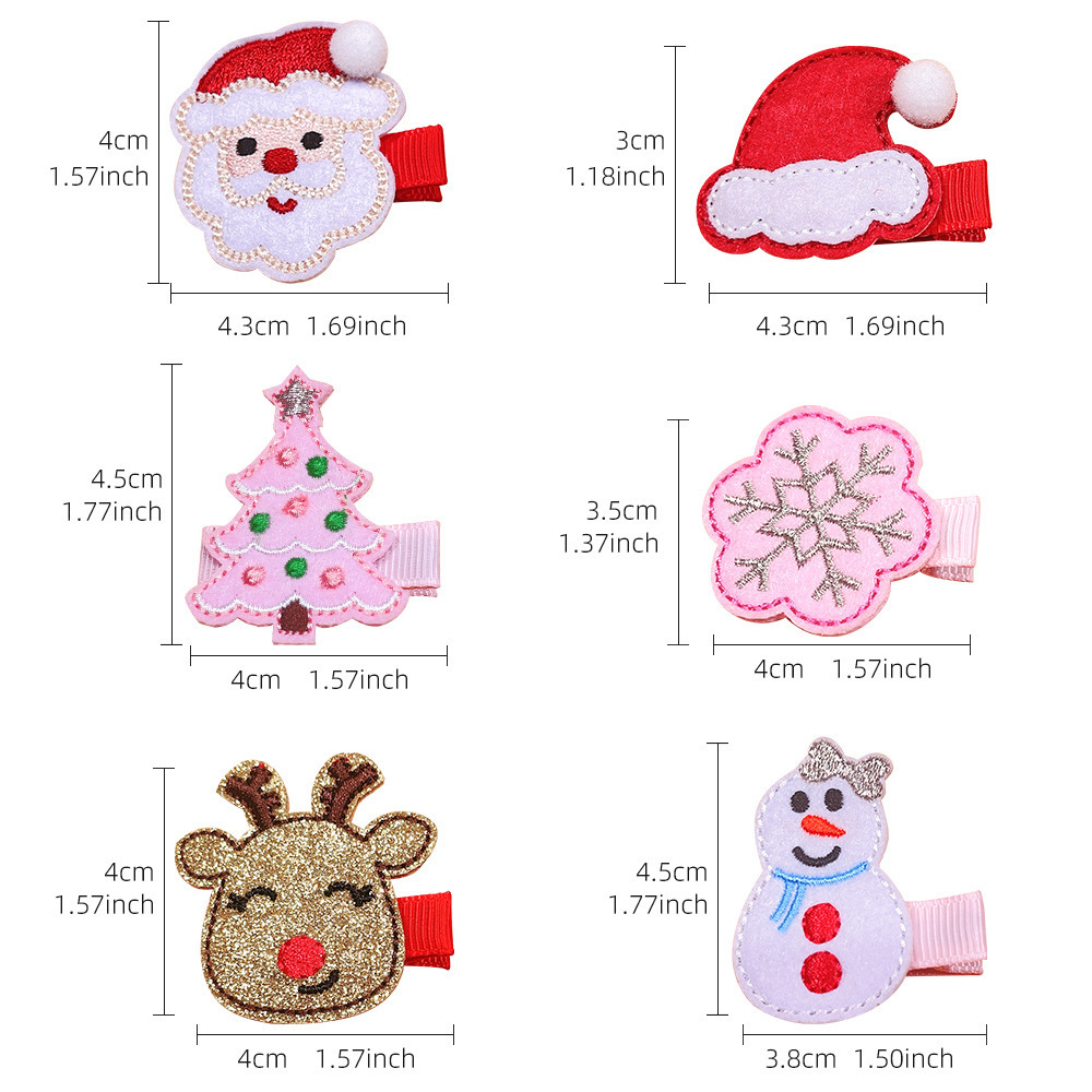 Girls Hair Accessories Cute Santa Claus Hairpin Christmas Tree Hair Bows Hair Clips For Kids Baby