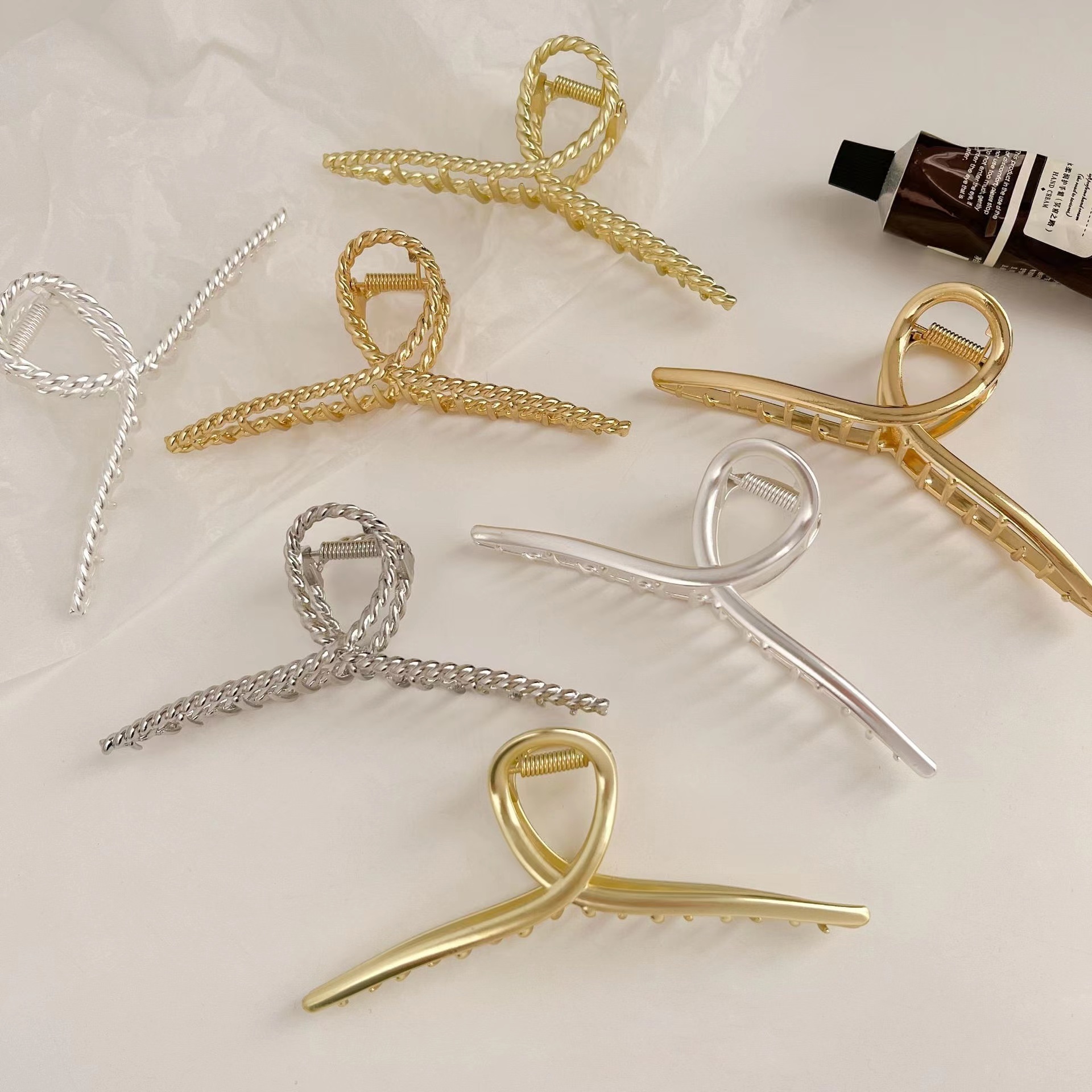 Plus Size Cross Hairpin Girl Hair Clips Barrettes Elegant Geometric Metal Hair Claw For Women Accessories