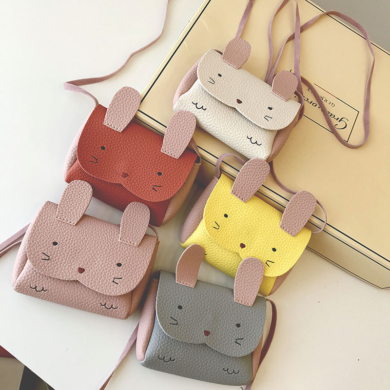 Korean Rabbit Mini Coin Purse Princess Shoulder Crossbody Bags for Kids