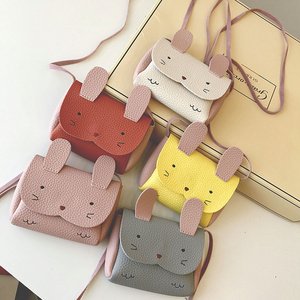 Korean Rabbit Mini Coin Purse Princess Shoulder Crossbody Bags for Kids