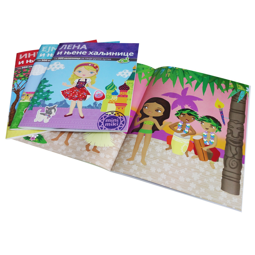 Fancy Custom Children Softcover Sticker Book Colorful and Attractive Kids Promotional Books, Smart Book for Kid