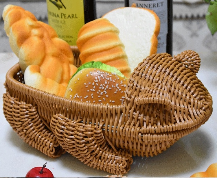 Animal chaussettes nba basket Handmade Rattan gift Baskets wicker Bread holder fruit basket for kitchen fruit dry goods Storage