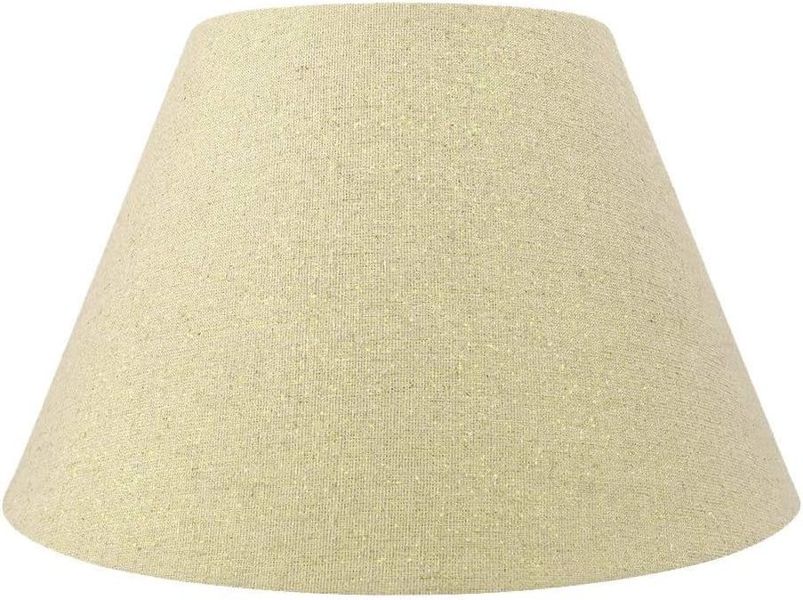 Medium Lamp Shade Barrel Fabric Lampshade for Table Lamp and Floor Light Natural Linen Hand Crafted Spider  Linen Fabric)