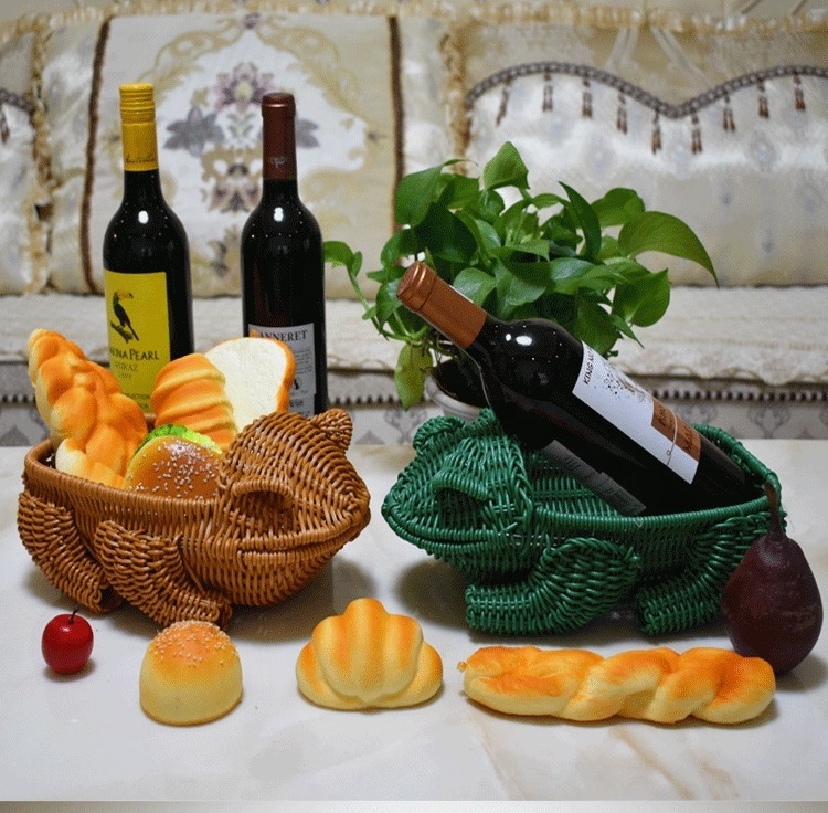 Animal chaussettes nba basket Handmade Rattan gift Baskets wicker Bread holder fruit basket for kitchen fruit dry goods Storage