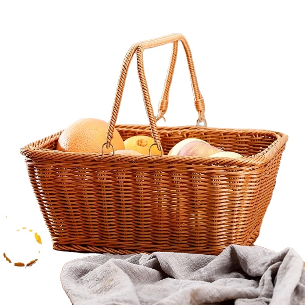 Picnic activity home decor mobile phones water bottle makeup dress women's shoes brown storage basket Handmade fruits basket