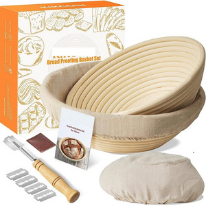 2 pack Bread Proofing Baskets 9 inch Oval Shaped Dough Proofing Bowls w/Liners  Sourdough Proofing Basket with Linen Liner blame