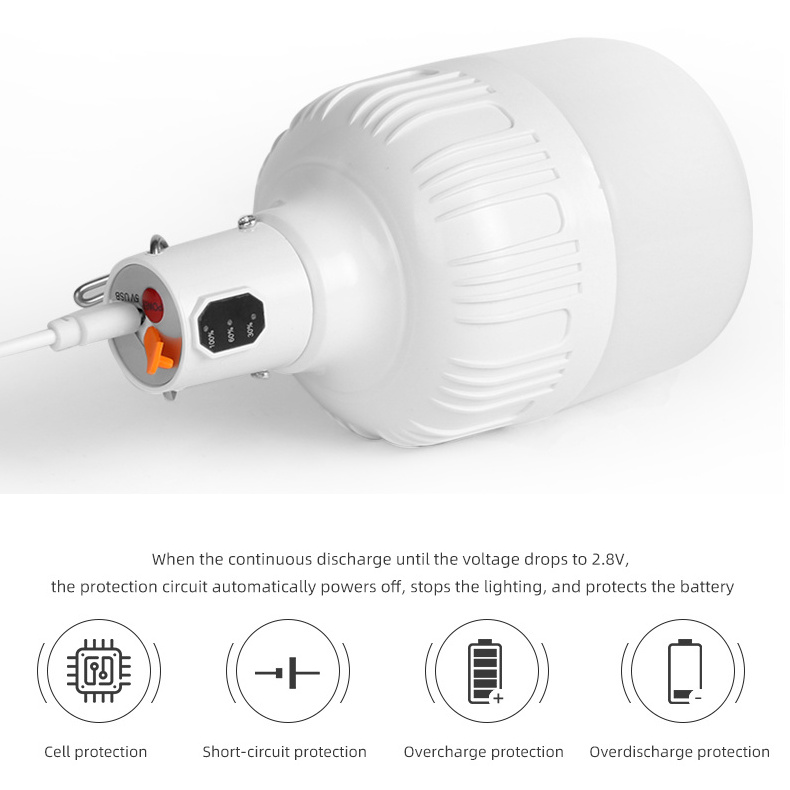 Led Rechargeable Solar Lights Usb Charging Solar Emergency Bulb Solar Panels Camping Lamp portable Charging Solar Bulb