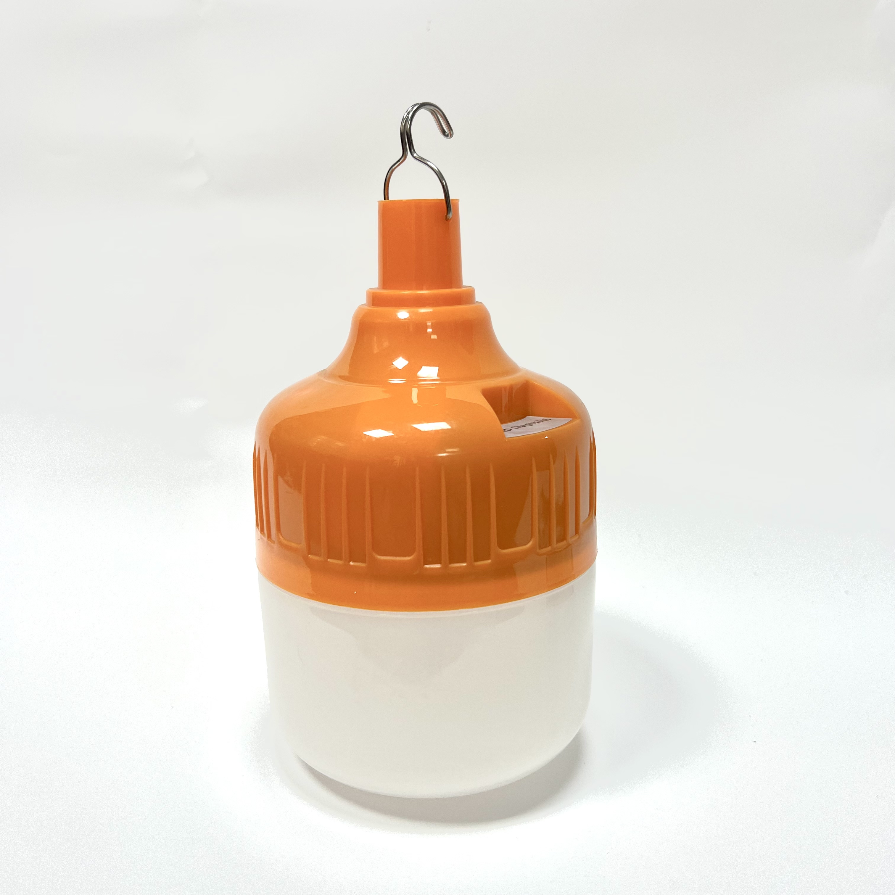 New design 50w solar led bulb in orange color pp housing with USB charging line Push button switch