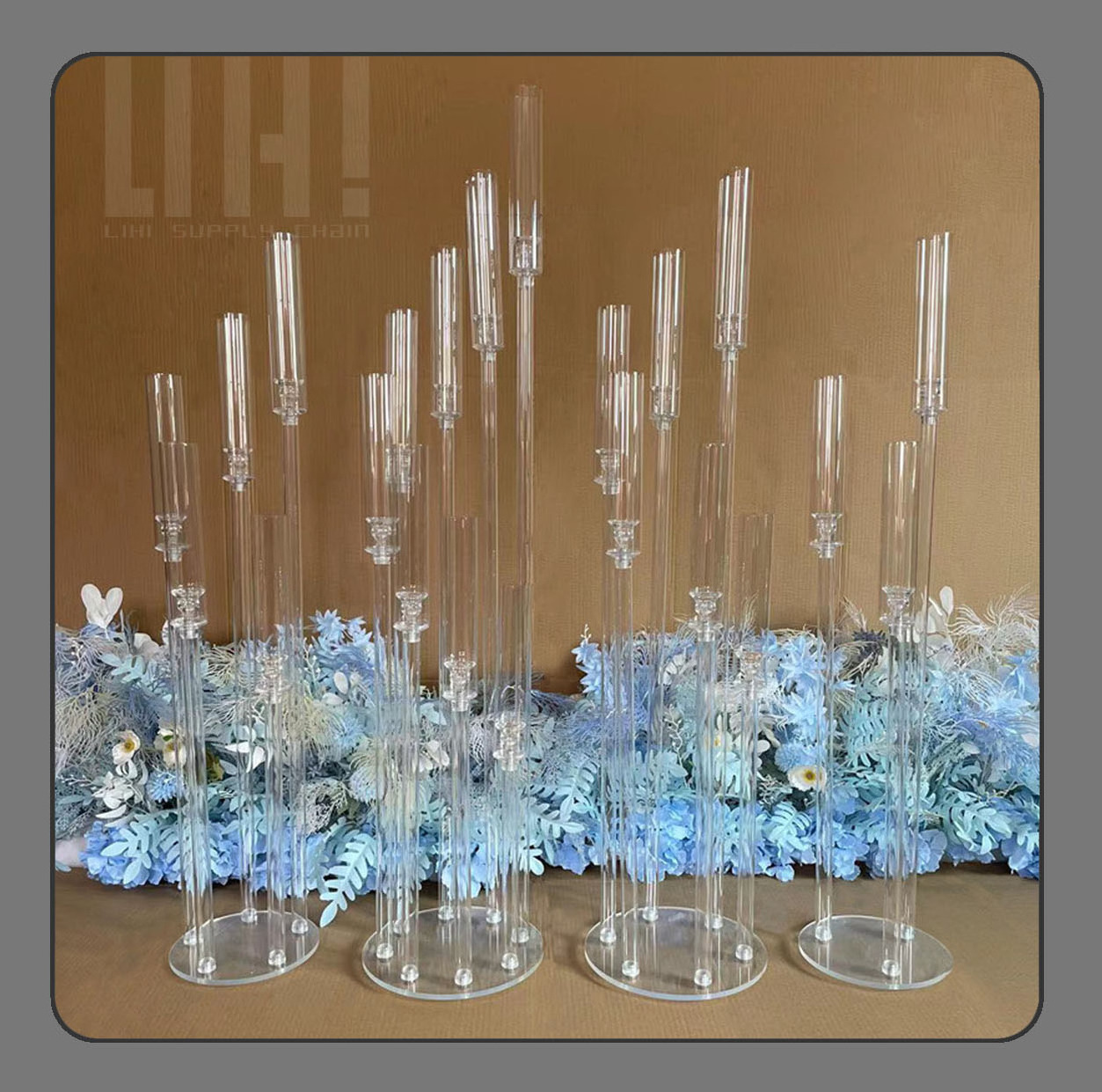 wholesale Wedding candelabra Centerpieces decoration Tall Pillar Acrylic crystal Candelabra centerpiece for wedding table candle