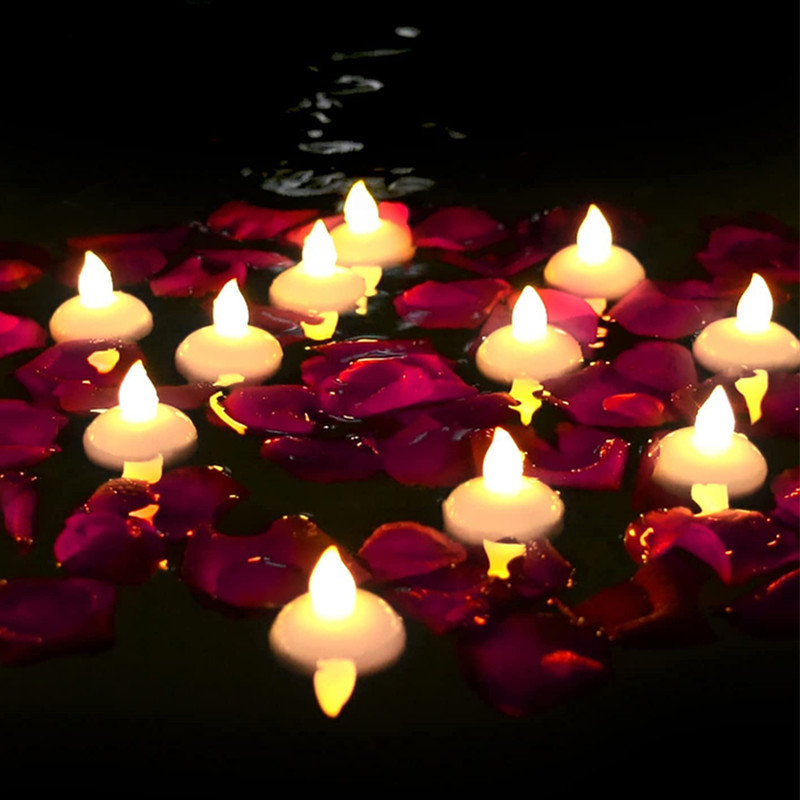 Waterproof Flickering Flameless Floating Led Tea light Tealight Candles Wedding for Christmas Party Pool Valentine's Day Bath