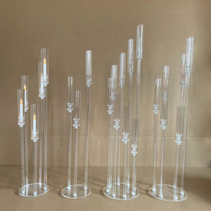 wholesale Wedding candelabra Centerpieces decoration Tall Pillar Acrylic crystal Candelabra centerpiece for wedding table candle