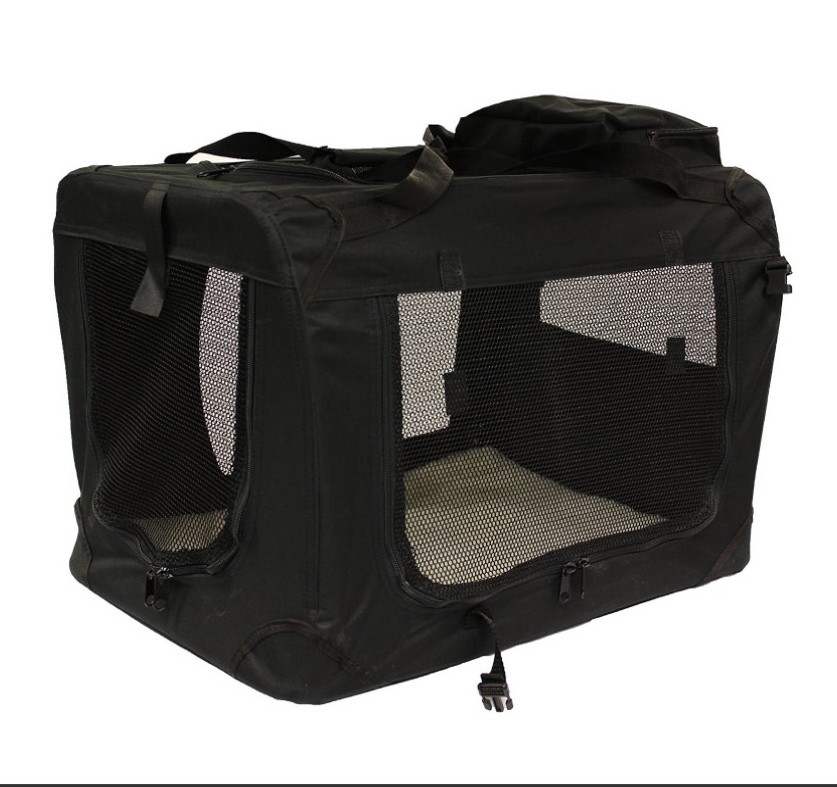 Lightweight Fabric Pet Carrier Crate with Fleece Mat and Food Bag