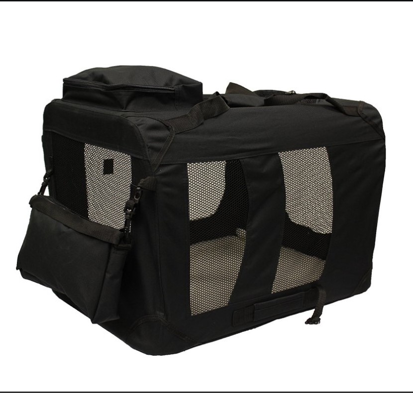 Lightweight Fabric Pet Carrier Crate with Fleece Mat and Food Bag