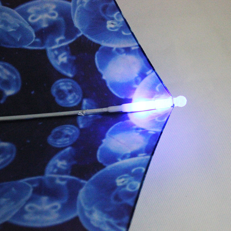 Wholesale fiberglass advertising flashing children handle led light rain umbrella