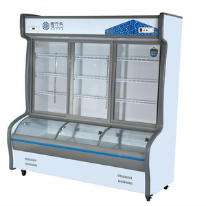 2021 Commercial fruit fridge and vegetable chiller display freezer supermarket refrigerator