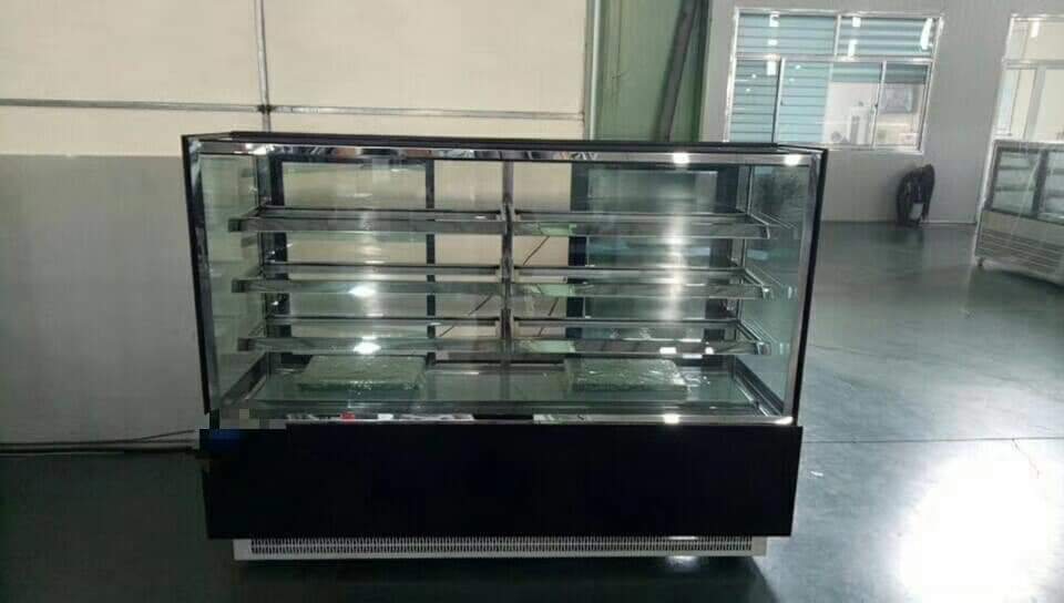 Vertical square glass door and window cake pastry refrigeration display cabinet