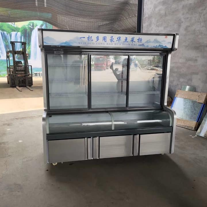 2021 Commercial fruit fridge and vegetable chiller display freezer supermarket refrigerator