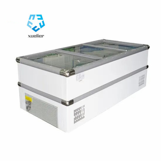 Top opening glass display Refrigerator Combined Island horizontal cabinet freezer For frozen food