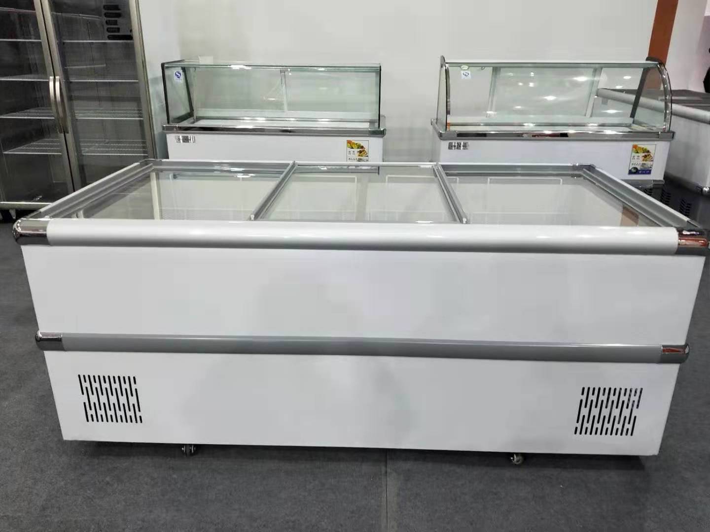 Top opening glass display Refrigerator Combined Island horizontal cabinet freezer For frozen food