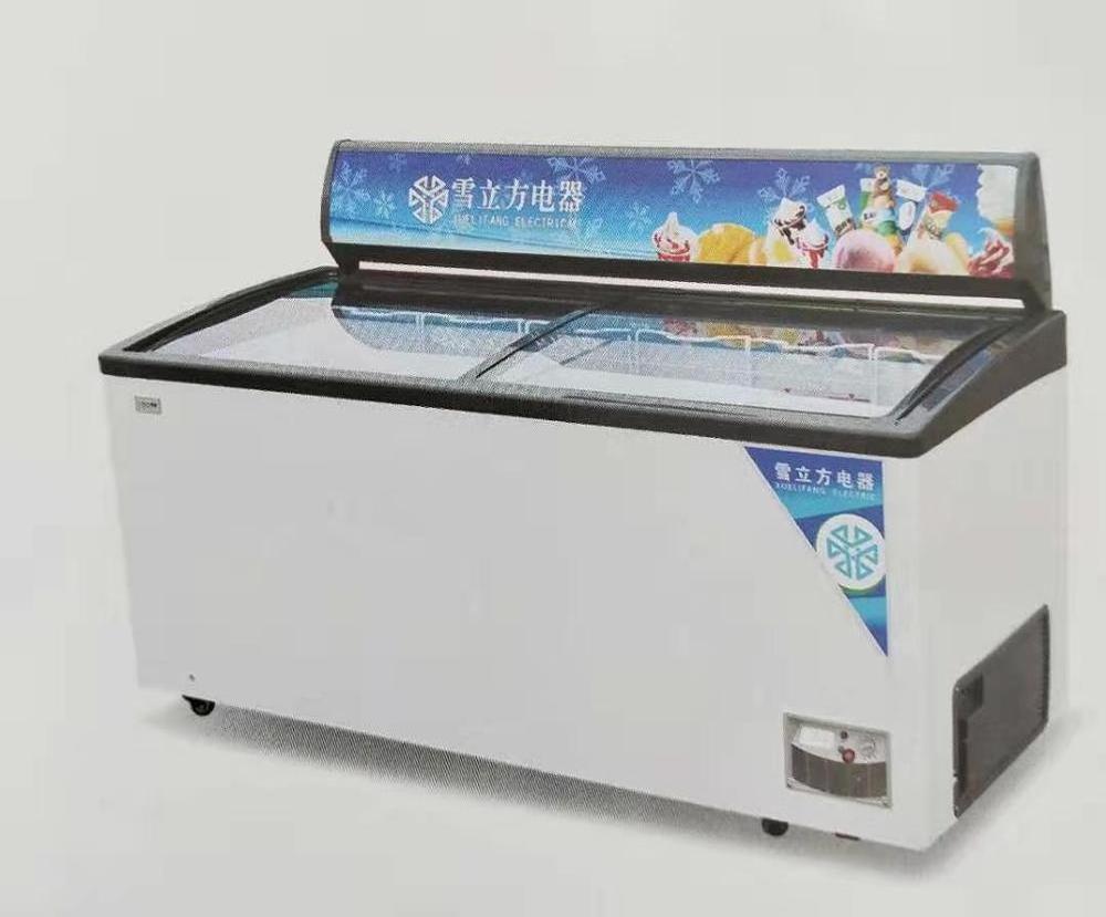 Commercial mini top open Sliding glass door  ice cream cabinet freezer