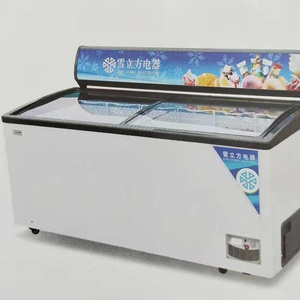 Commercial mini top open Sliding glass door  ice cream cabinet freezer