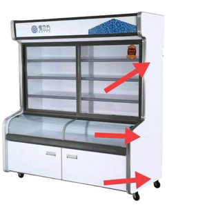 supermarket equipment showcase commercial glass 3 door upright freezer