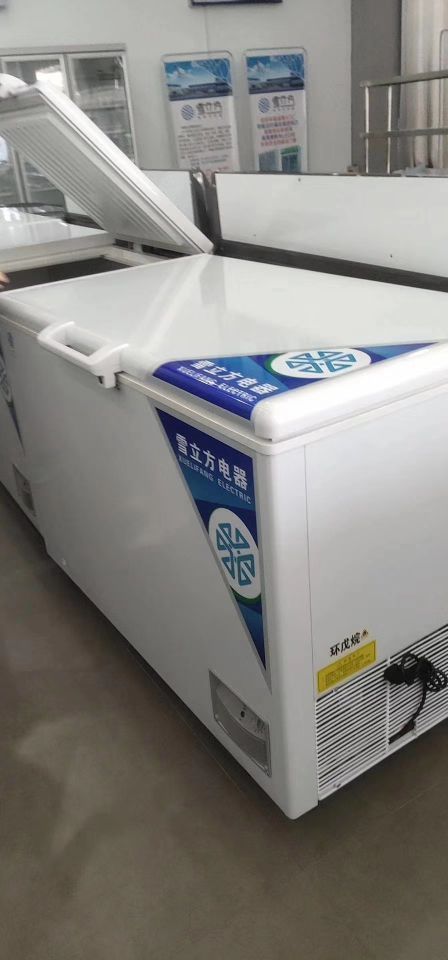 398L commercial chest display freezer top open door freezer for supermarket