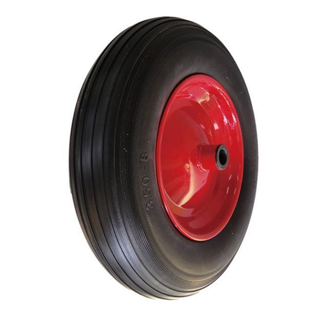 13 inch Wheelbarrow Tire, Flat-free Solid Tire and Wheel with 5/8