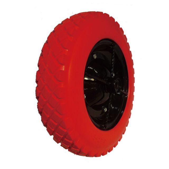 13 inch Wheelbarrow Tire, Flat-free Solid Tire and Wheel with 5/8