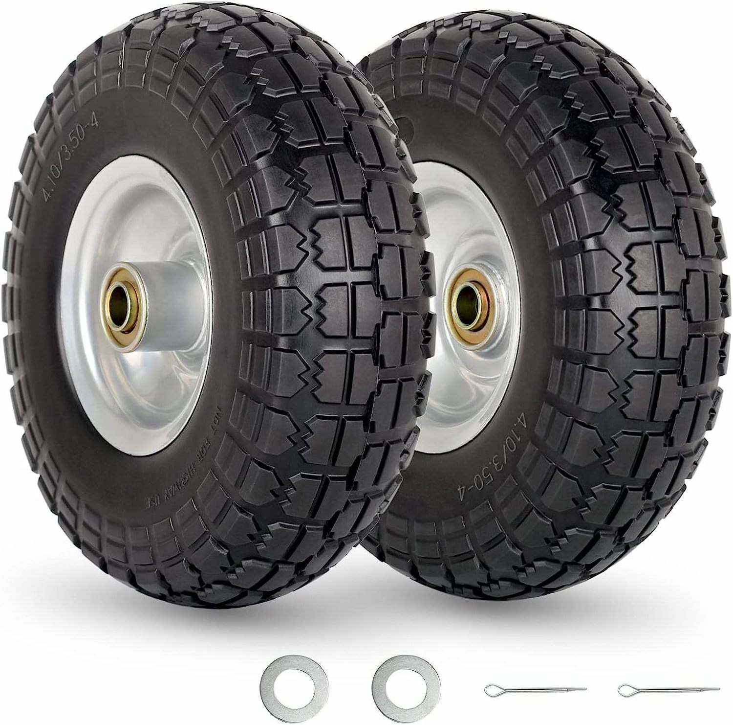 10-Inch Flat-Free Solid Tire with 5/8\