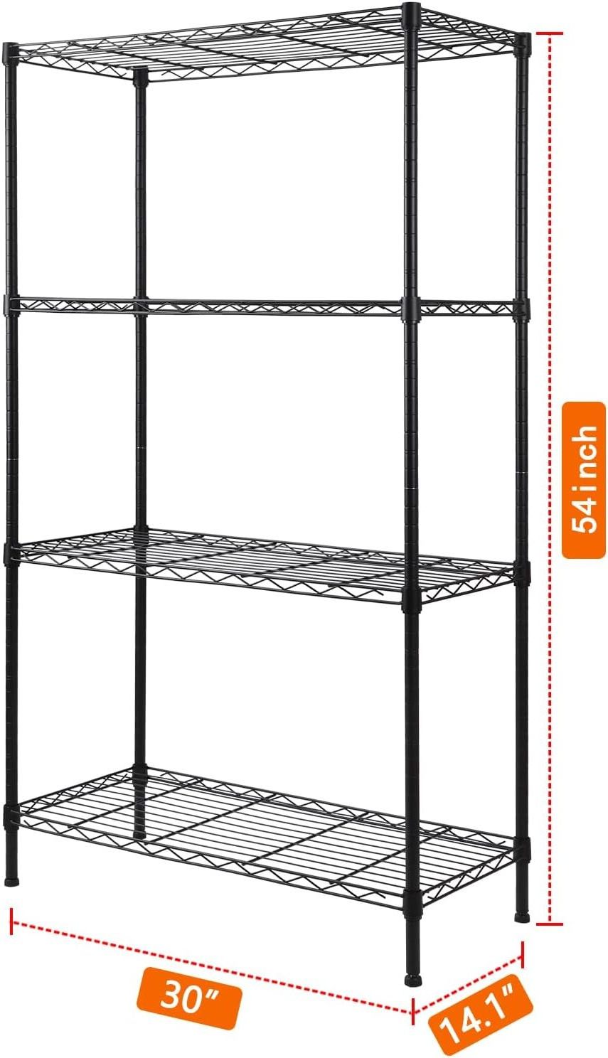 4-Shelf Adjustable Heavy Duty Storage Shelving Unit Steel Organizer Chrome Wire Rack