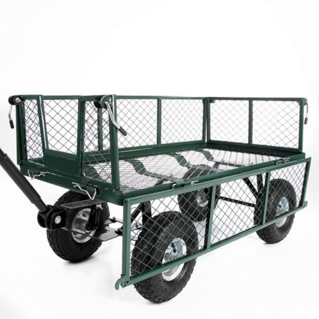 Factory Promotion Mesh Rolling Dump Cart Garden Wagon Hand Cart & Trolley