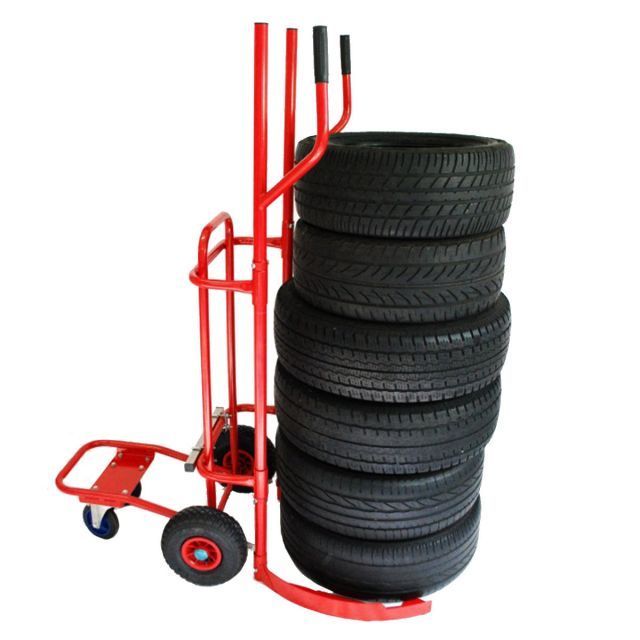 Aluminium Four-Wheel Hand Truck Dolly with Steel Platform for Factory or Warehouse Use Clip-on Tire Design