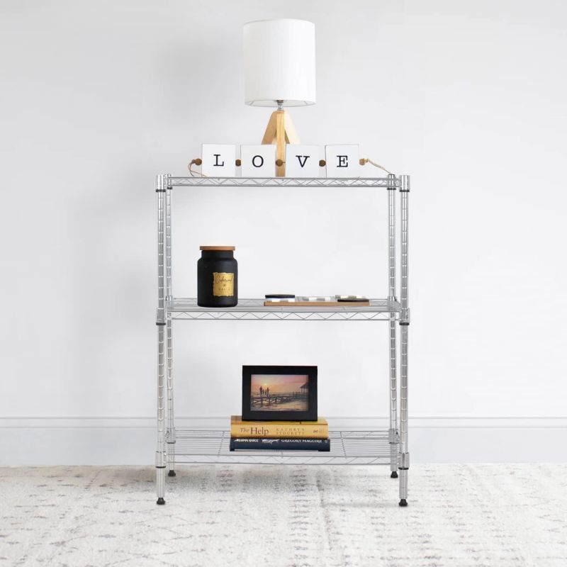 3 Tiers Wire Metal Shelf Modern Rack Metal Shelving Manufacturers  Steel Storage Rack Systems