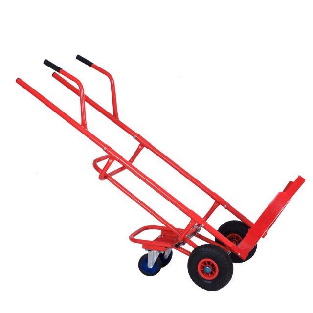 Aluminium Four-Wheel Hand Truck Dolly with Steel Platform for Factory or Warehouse Use Clip-on Tire Design