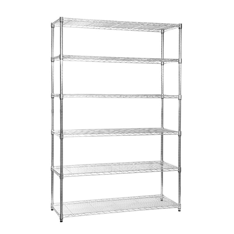 5-Shelf Chrome Wire Rack Heavy-Duty Adjustable Steel Storage Shelving Unit