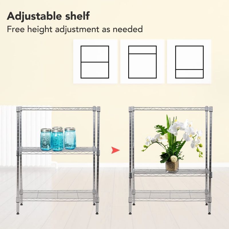 3 Tiers Wire Metal Shelf Modern Rack Metal Shelving Manufacturers  Steel Storage Rack Systems