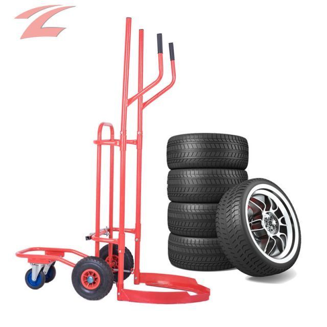 Aluminium Four-Wheel Hand Truck Dolly with Steel Platform for Factory or Warehouse Use Clip-on Tire Design