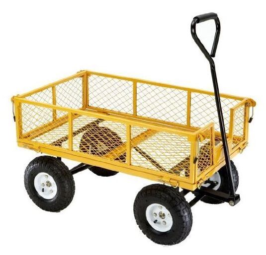 Factory Promotion Mesh Rolling Dump Cart Garden Wagon Hand Cart & Trolley