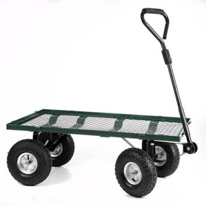 Factory Promotion Mesh Rolling Dump Cart Garden Wagon Hand Cart & Trolley