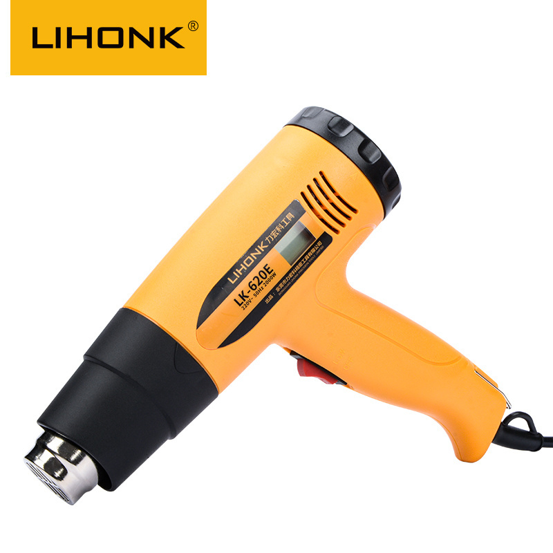 LK620E-2 LCD Digital Temperature Display 50-650 Degree Celsius Electric Heat Air Gun for Stripping Paints Glue Auto Foil