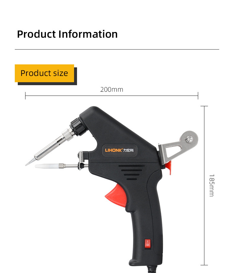 A-LK380 80W Internal Heating Automatic Tin Feeding Soldering Gun One-hand Operation Welding Tool for PCB soldering