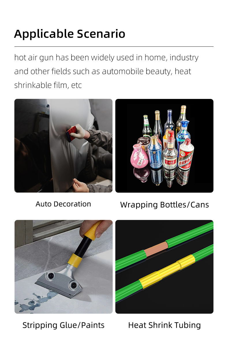 LK610S-2 Industrial Grade 2000W Hot Air Auto Film Tool Heat Blowing Gun Hot Air Shrink Defrosting Glue Stripping Paints Removal