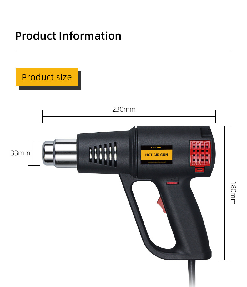 B-LK600S Temperature Control Heat Blower Electric Auto Foil Tool Hot Air Gun for Paints Removal Glue Stripping Plastic Welding