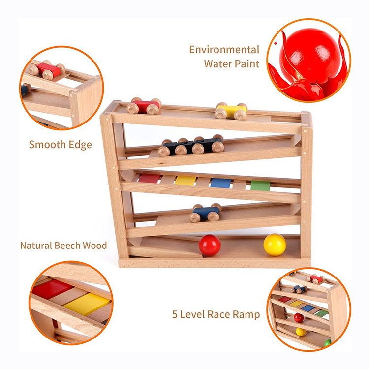 factory customized wooden montessori toys giocattoli montessori Ball Tracker for 1 to 3 year old boys girls toddler