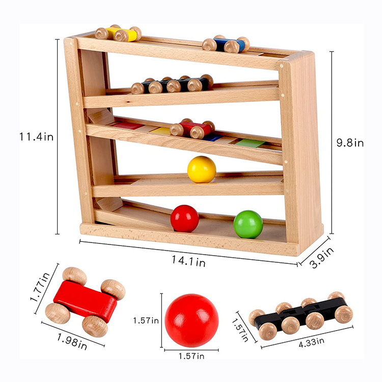 factory customized wooden montessori toys giocattoli montessori Ball Tracker for 1 to 3 year old boys girls toddler