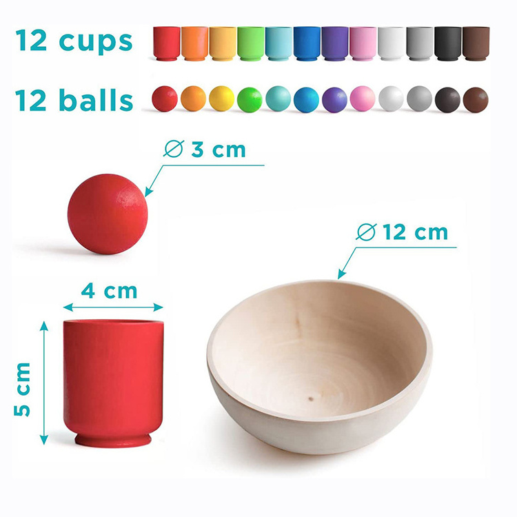 free sample baby montessori games wooden balls and cups toys bebe early educational toys games materials for kids learning