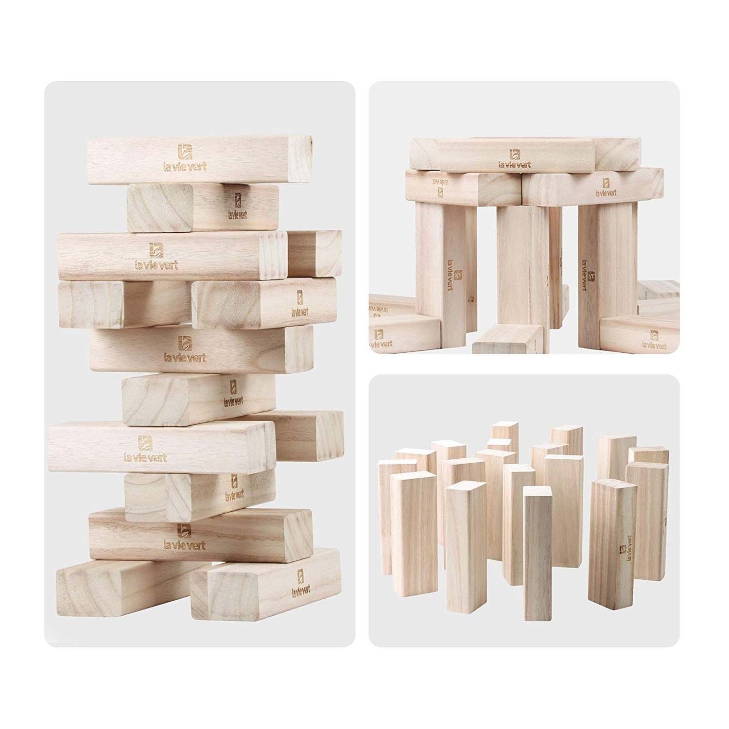 wholesale custom logo wooden stacking giant  blocks wooden tumbling tower for party